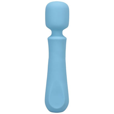 Elegant Doc Johnson Ritual Euphoria Blue Rechargeable Silicone Wand Vibrator showcasing soft silicone design for luxurious pleasure.